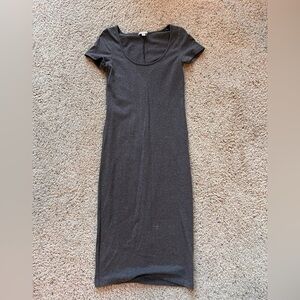 American Eagle Outfitters Dark Gray Midi Dress